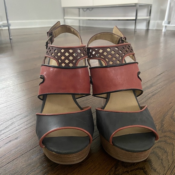 Never worn - black, brown and rust wedges! - Picture 2 of 3